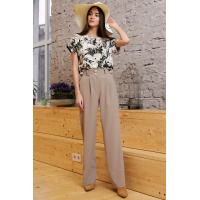 Кофейные женские брюки Seventeen 1325.4004