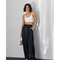 Черные свободные брюки палаццо