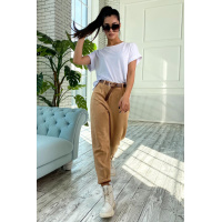 Кофейные женские брюки бананы Seventeen 1711.4577