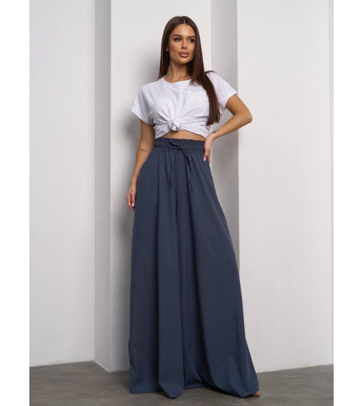 Темно-серые широкие брюки палаццо