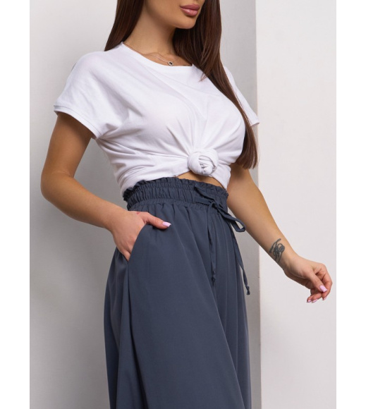 Темно-серые широкие брюки палаццо