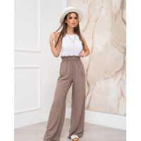 Свободные коричневые брюки с широкой резинкой