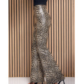Леопардові штани клеш із еко-шкіри