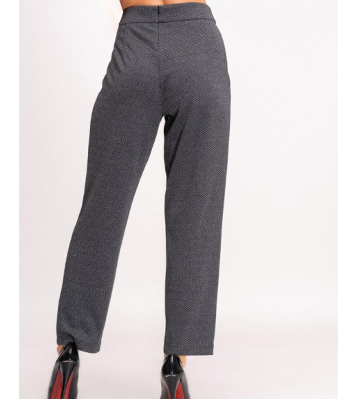 Классические темно-серые брюки с геометрическим принтом