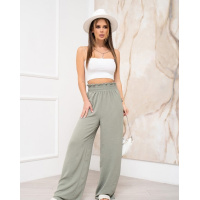 Свободные оливковые брюки с широкой резинкой