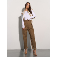 Брюки каррот из коричневого хлопка