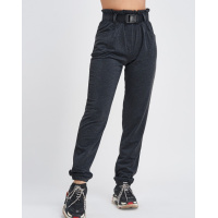 Темно-серые трикотажные брюки с высокой посадкой