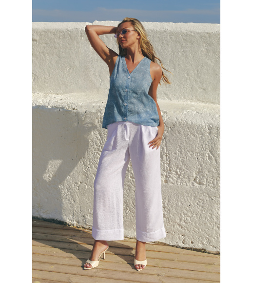 Белые женские брюки укороченные Seventeen 2301.6398