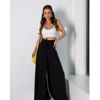 Черные широкие брюки палаццо