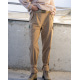 Бежевые брюки карго из фактурного коттона