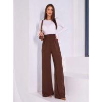 Свободные темно-коричневые брюки с широкой резинкой