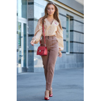 Кофейные женские брюки Seventeen 1200.3612
