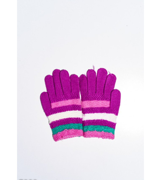Цветные вязаные шерстяные полосатые перчатки