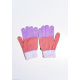 Персиково-бузкові вовняні одношарові рукавички з об`ємною аплікацією