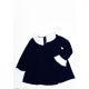Темно-синє котонове плаття з білим комірцем і манжетами