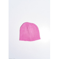 Рожева тонка еластична однотонна шапка