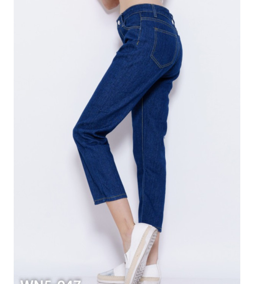 Сині прямі укорочені джинси