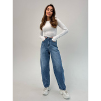 Синие джинсы багги широкого кроя