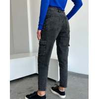 Сірий vintage джинси з кишенями