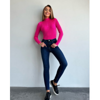 Утепленные синие джинсы скинни