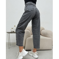 Сірі укорочені джинси баггі