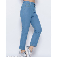 Голубые винтажные джинсы прямого кроя