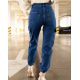 Синие джинсы карго с эластичными манжетами
