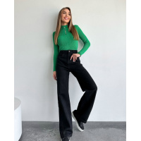 Черные джинсы трубы высокой посадки