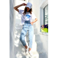 Голубые женские джинсы бананы Seventeen S8221.4715