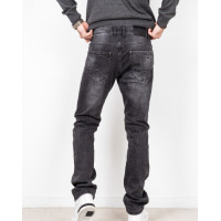 Классические потертые джинсы серого цвета