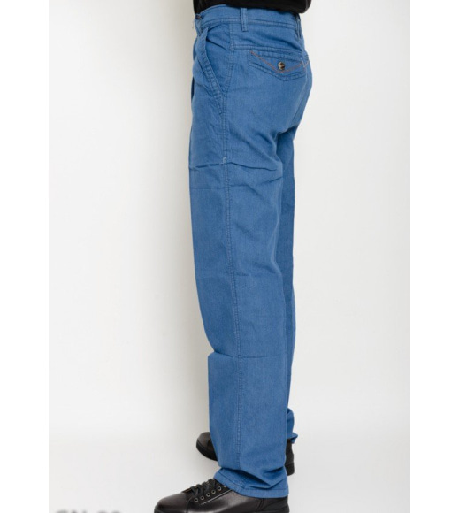 Блакитні джинси прямого крою зі стрілками