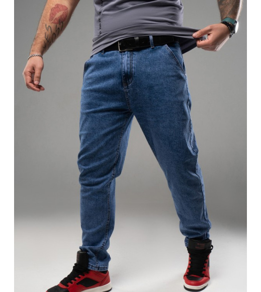 Сині джинси vintage з потертостями
