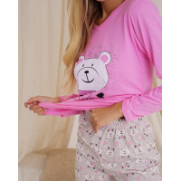 Рожева трикотажна піжама з ведмедиками