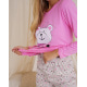 Розовая трикотажная пижама с мишками