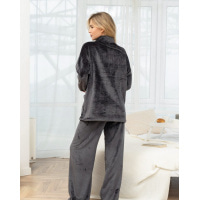Темно-сіра махрова піжама з кишенями