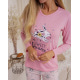 Розовая хлопковая брючная пижама с зайцами