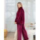 Бордовая махровая пижама с карманами