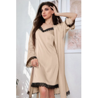 Кофейный женский халат и ночнушка Seventeen 1351.4095