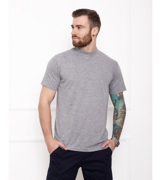 Меланжево-сіра футболка з бавовни