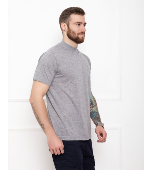 Меланжево-сіра футболка з бавовни