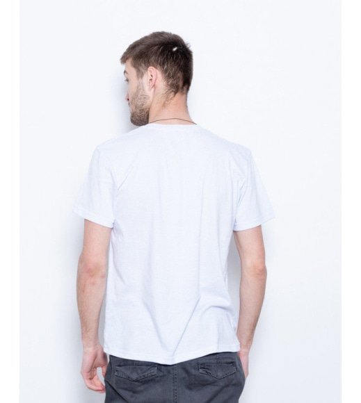 Трикотажная футболка белого цвета с принтом
