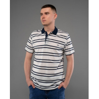 Белая полосатая футболка поло