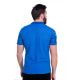 Ярко-синяя футболка-поло со стильным геометрическим принтом