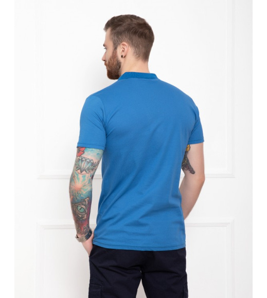 Синяя трикотажная футболка-поло