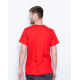 Красная трикотажная летняя футболка с принтом