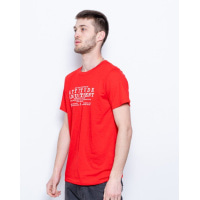 Красная трикотажная принтованная футболка