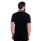 Черная футболка-поло со стильным геометрическим принтом