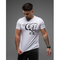 Белая трикотажная футболка с принтом