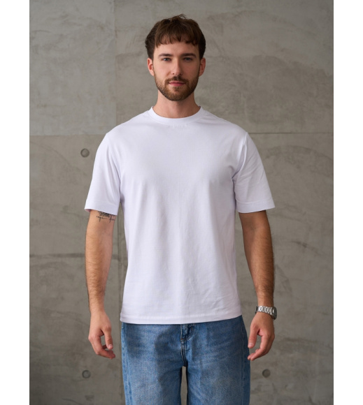 Белая однотонная футболка из хлопка