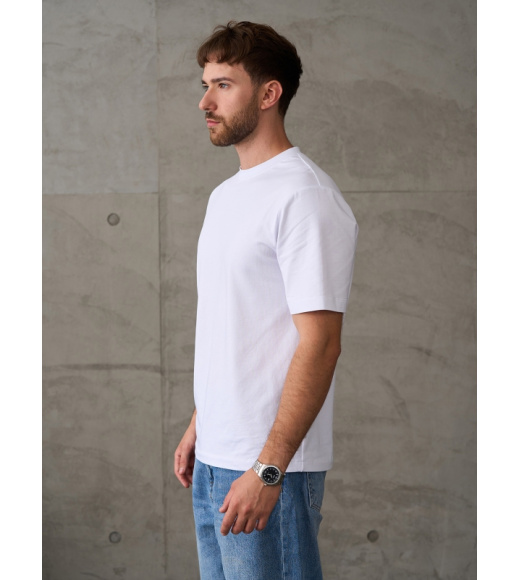 Белая однотонная футболка из хлопка